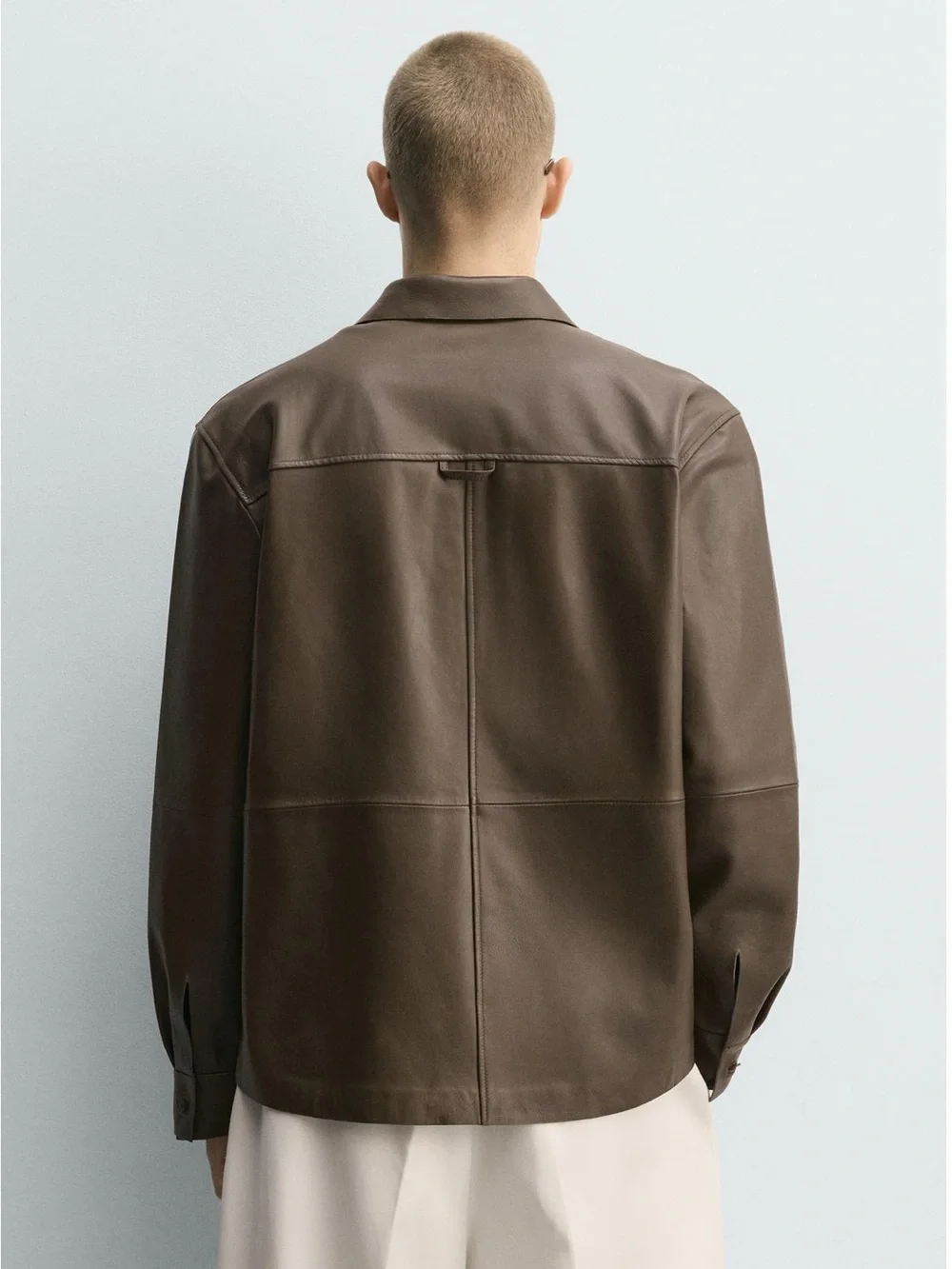 Zara Men's leather Pocket shirt Jacket -
